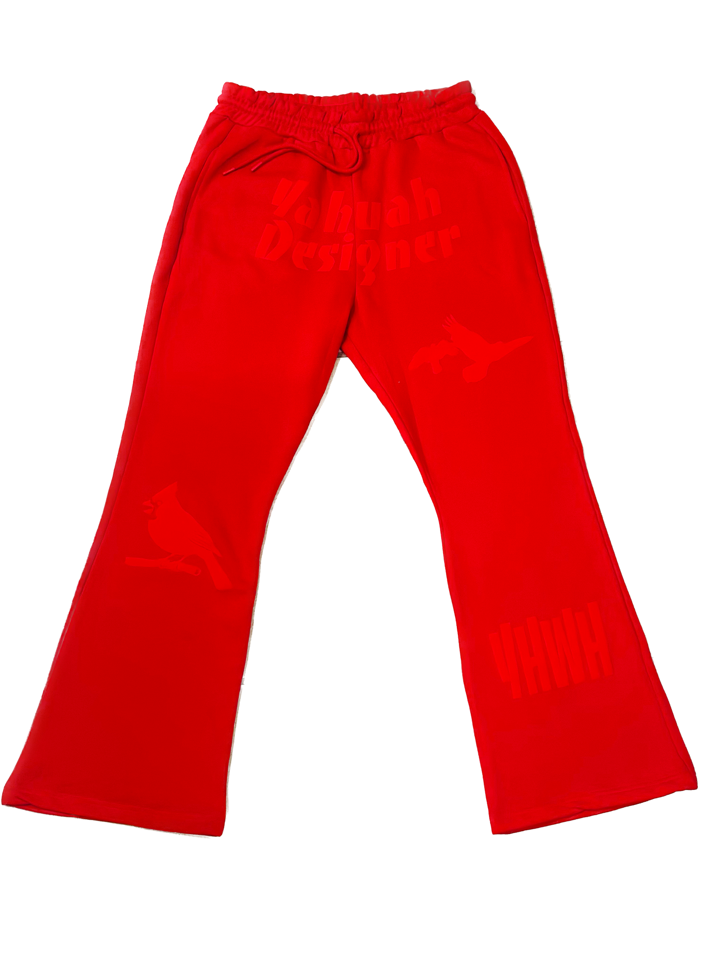 Yahuah Designer Red Flare Pants