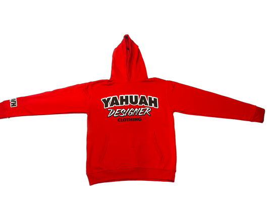 Yahuah Designer Never Quit Red Hoodie