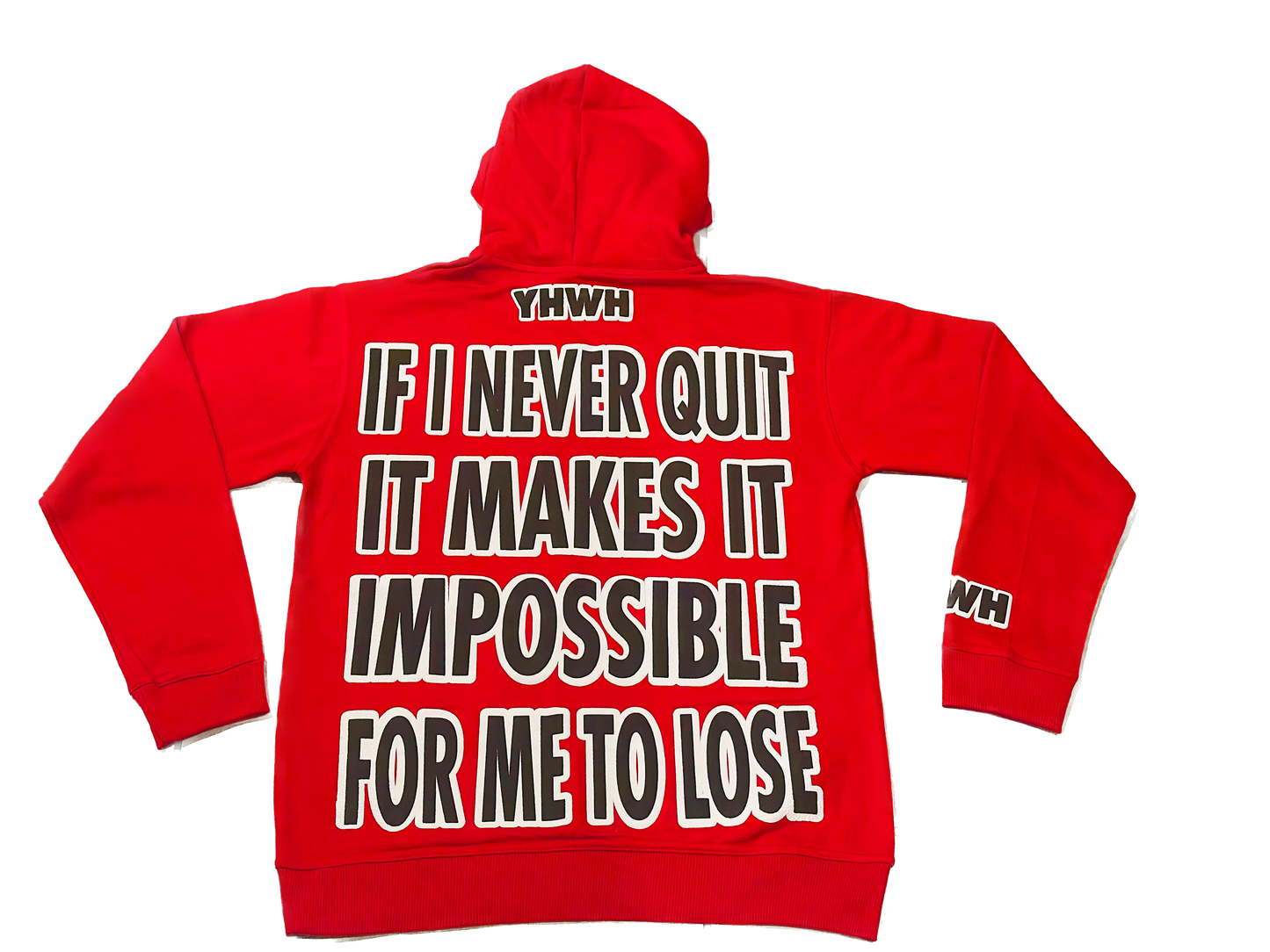 Yahuah Designer Never Quit Red Hoodie